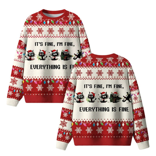Everything Is Fine Christmas Ugly Sweater