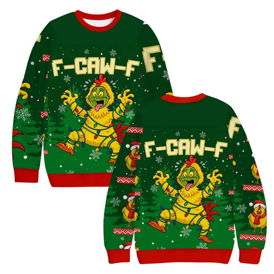 F Caw F Chicken Christmas Ugly Sweater