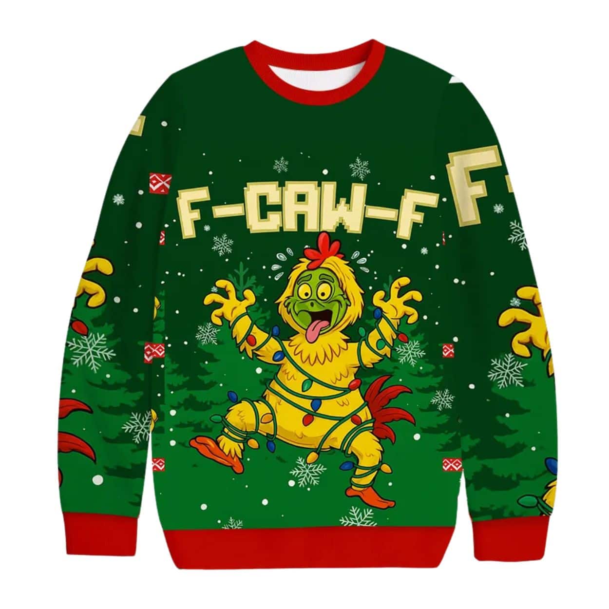 F Caw F Chicken Christmas Ugly Sweater