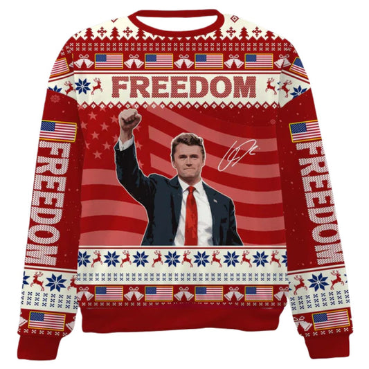 Freedom Charlie Kirk Ugly Christmas Sweater