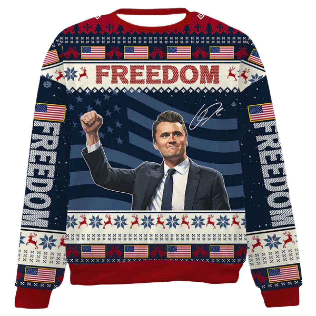 Freedom Charlie Kirk Ugly Christmas Sweater