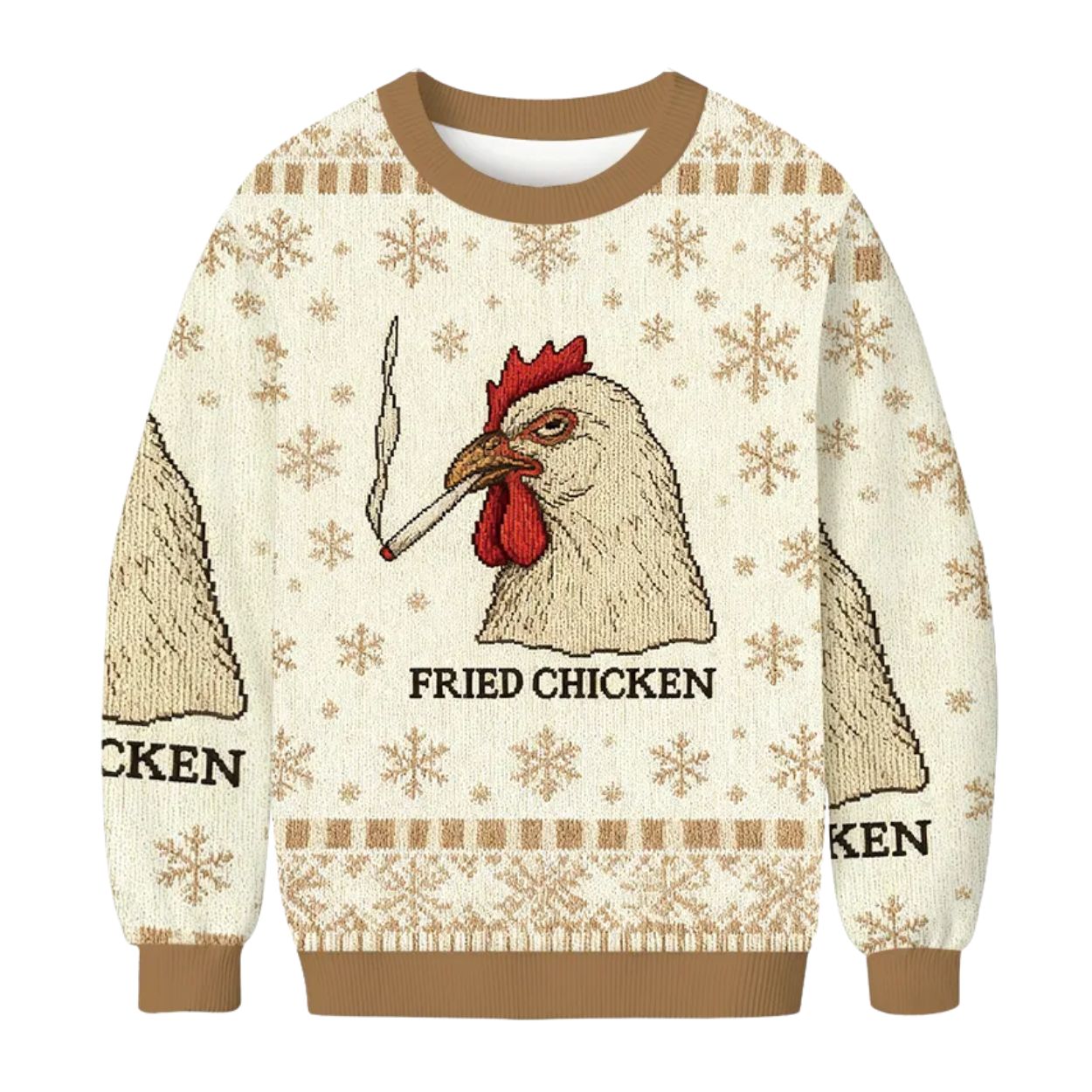 Fried Chicken 420 Smoking Meme Ugly Christmas Sweater
