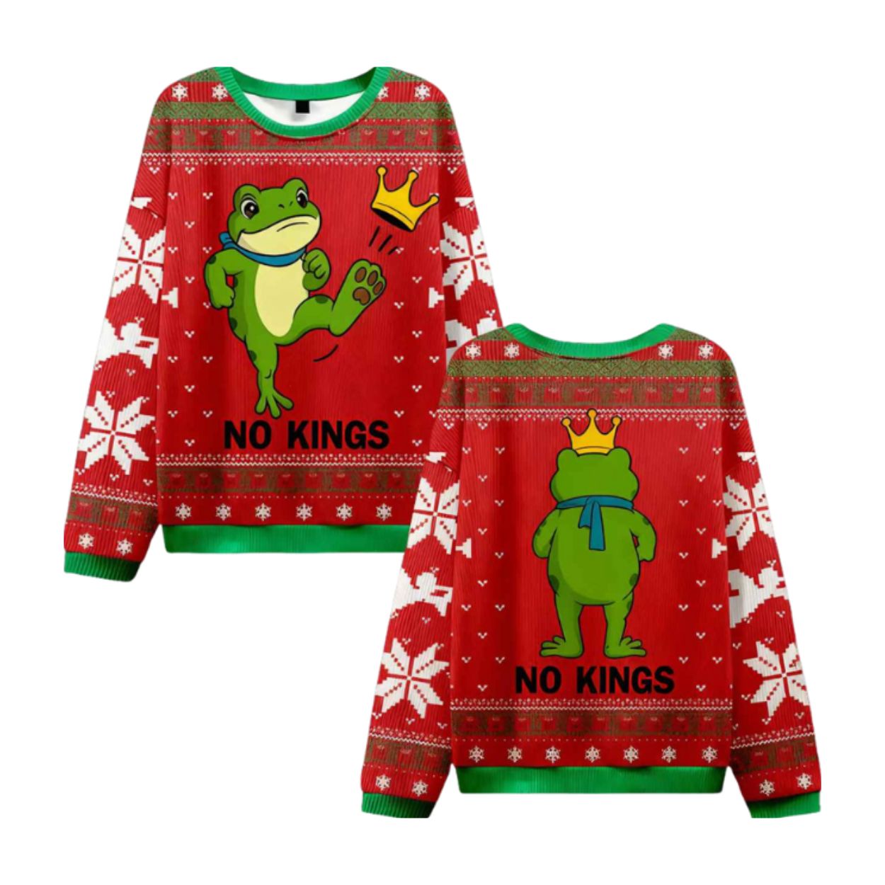 Frog No Kings Resist Ugly Christmas Sweater