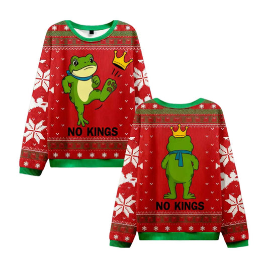 Frog No Kings Resist Ugly Christmas Sweater