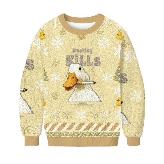 Goose Smoking Kills Ugly Christmas Sweater