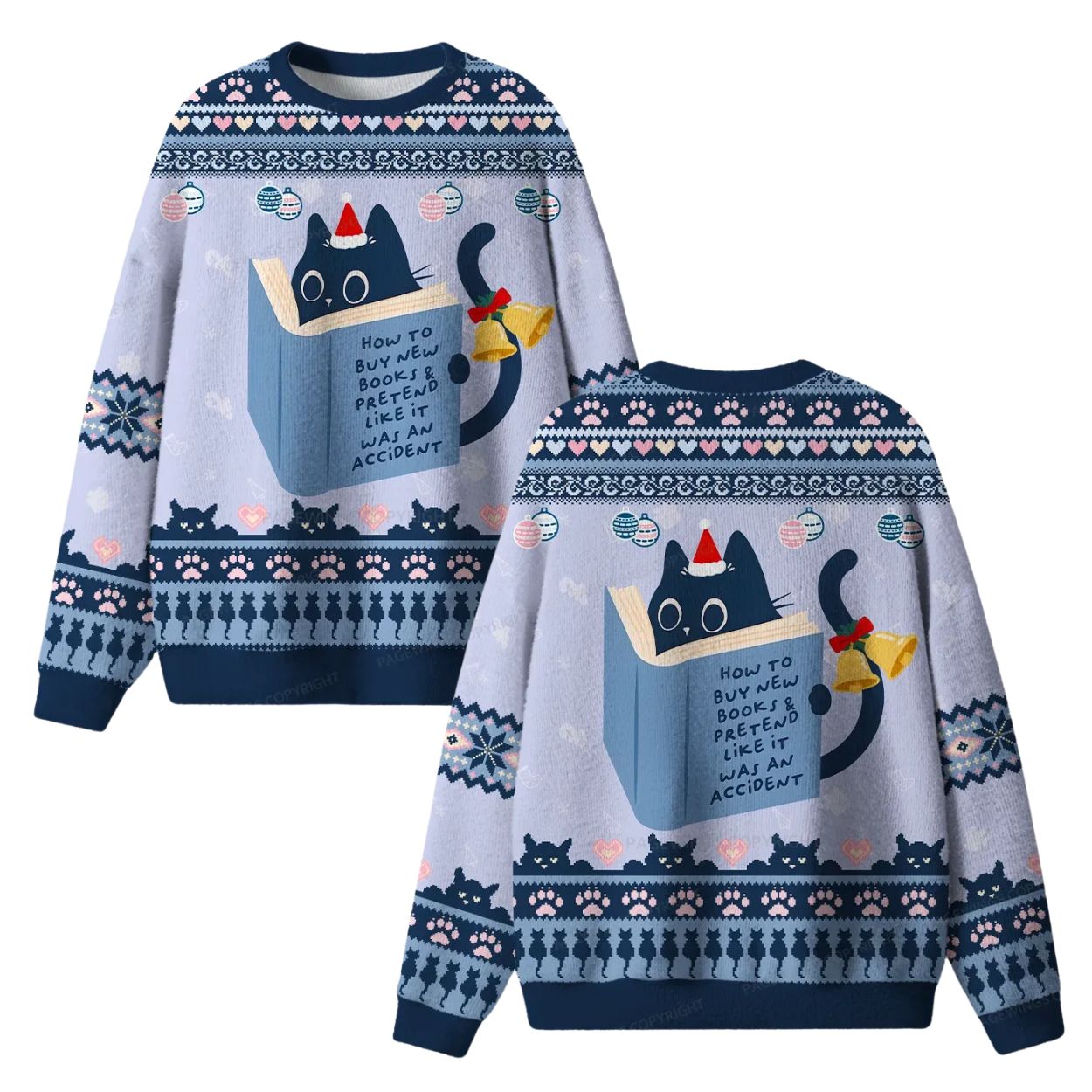 How To Buy New Books Cat Ugly Christmas Sweater