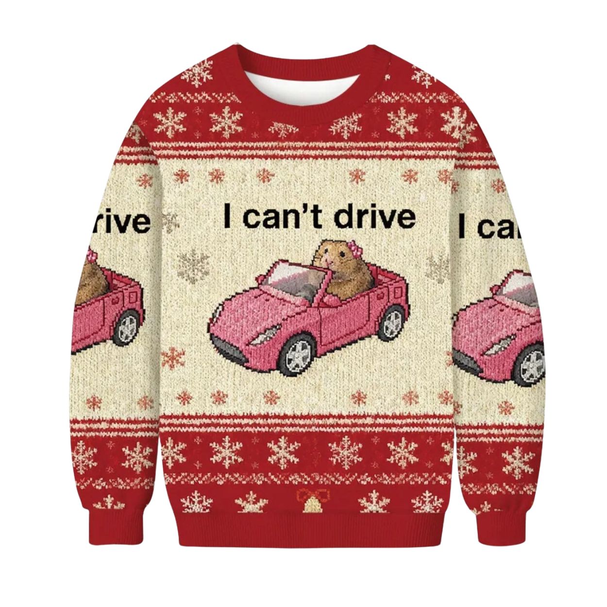 I Can’t Drive Funny Hamster Meme Ugly Christmas Sweater