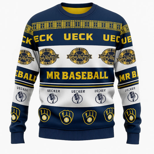 Ken Halpern Bob Uecker Honor Brewers Legend Sweater