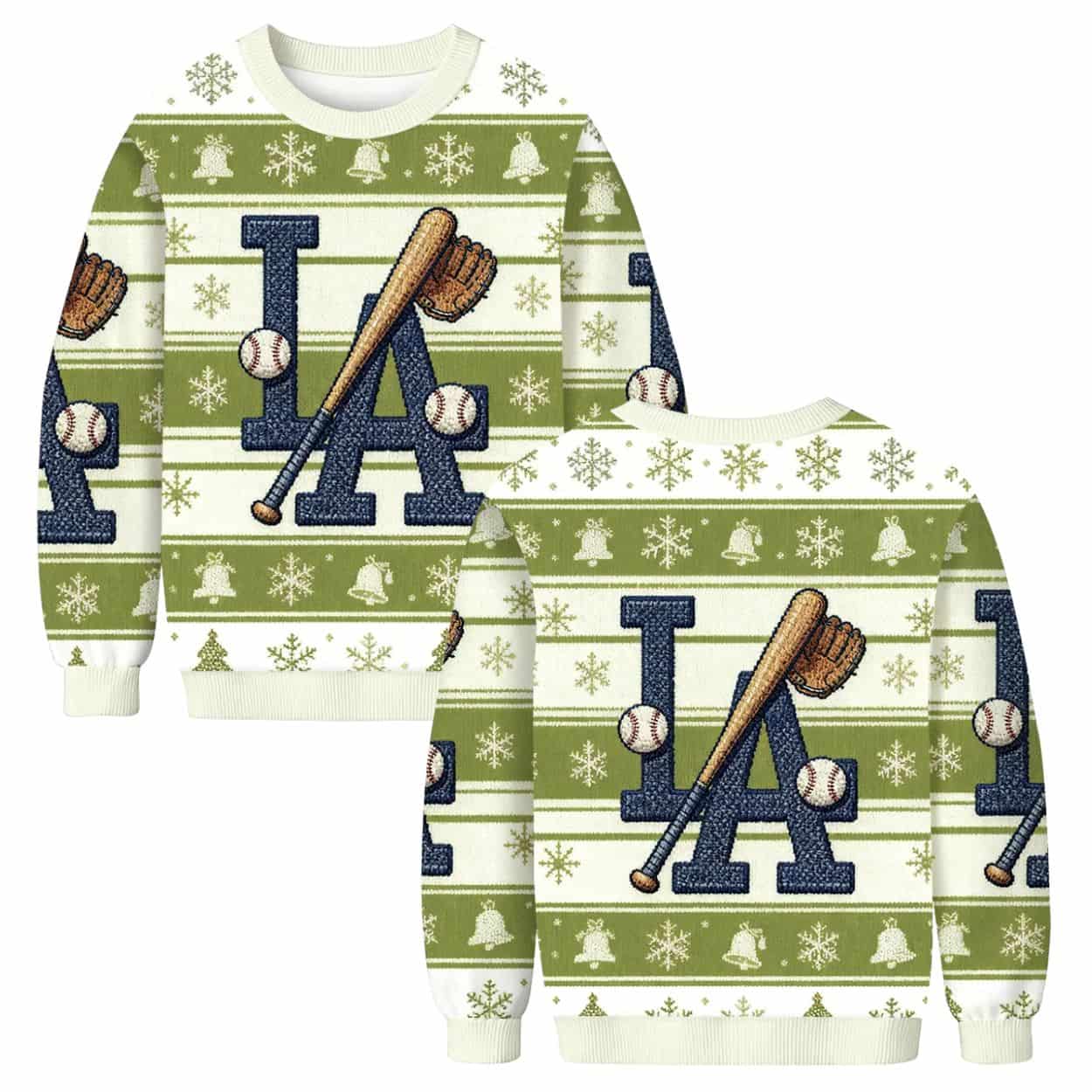 LA Dodgers Baseball Christmas Ugly Sweater