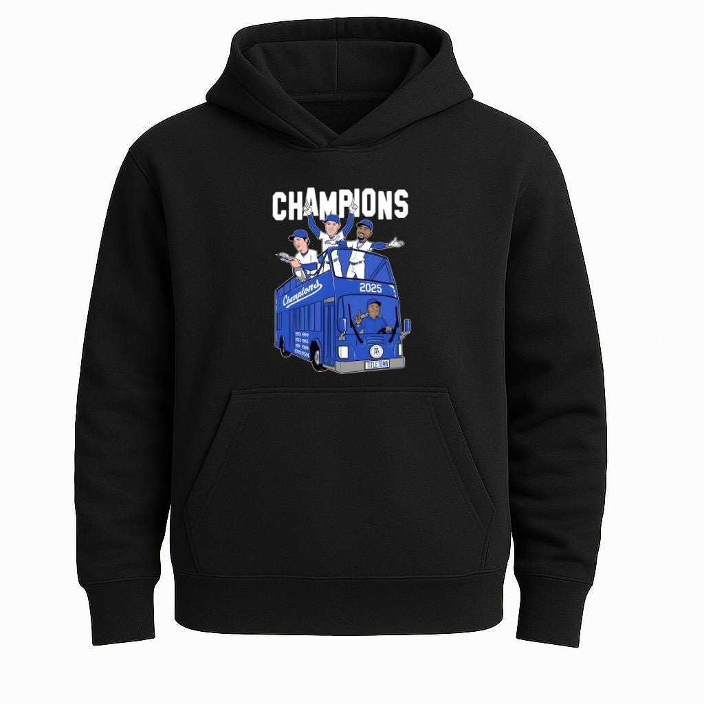 LA Dodgers Titletown Champions 2025 Caricature Bus Shirt
