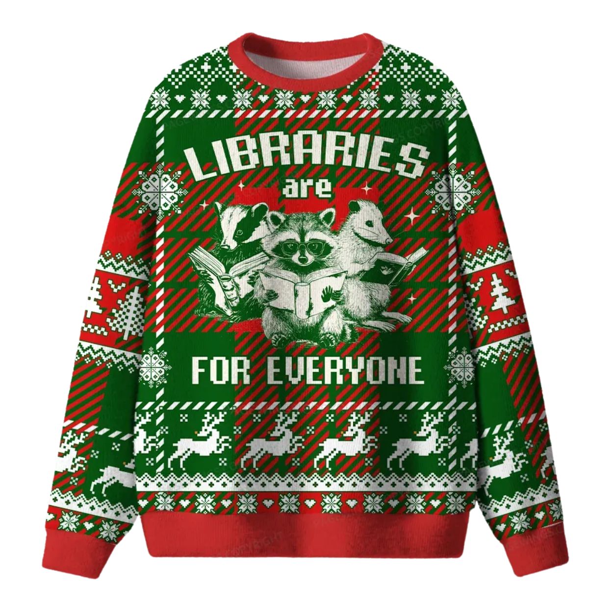 Libraries Are For Everyone Ugly Christmas Sweater