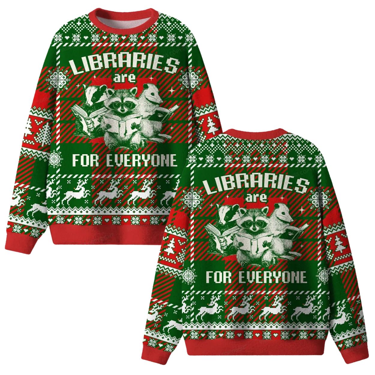 Libraries Are For Everyone Ugly Christmas Sweater