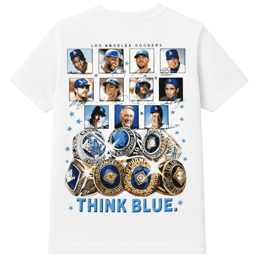Los Angeles Dodgers Think Blue Signatures Shirt