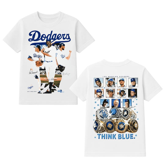Los Angeles Dodgers Think Blue Signatures Shirt