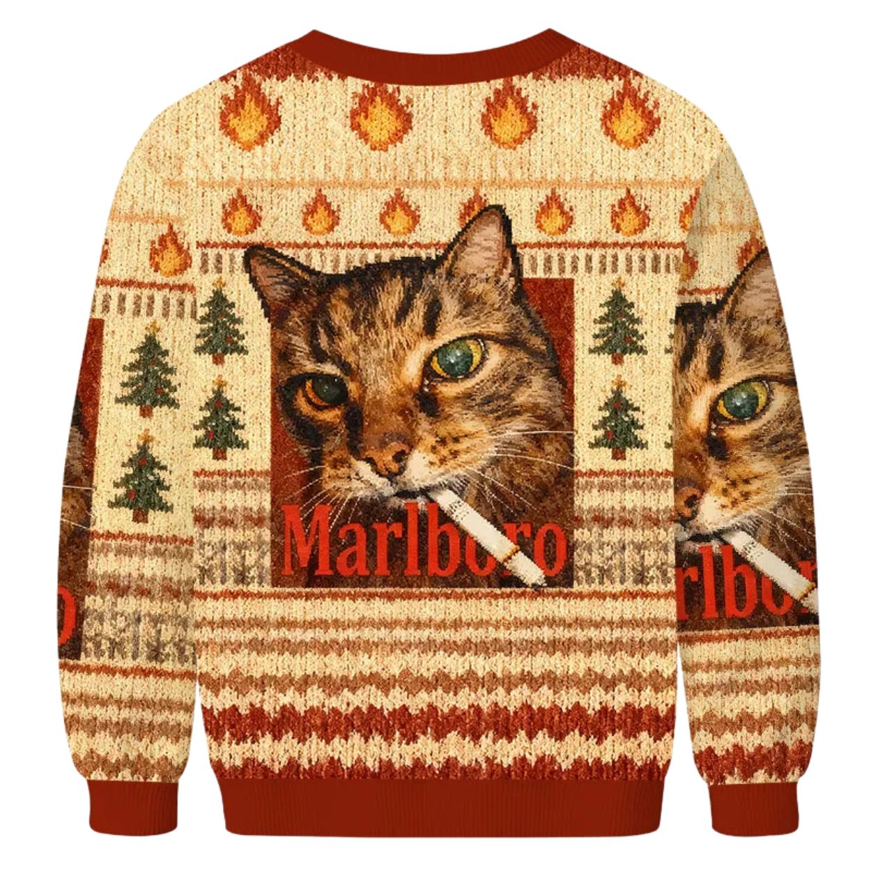 Marlboro Cat Smoking Ugly Christmas Sweater