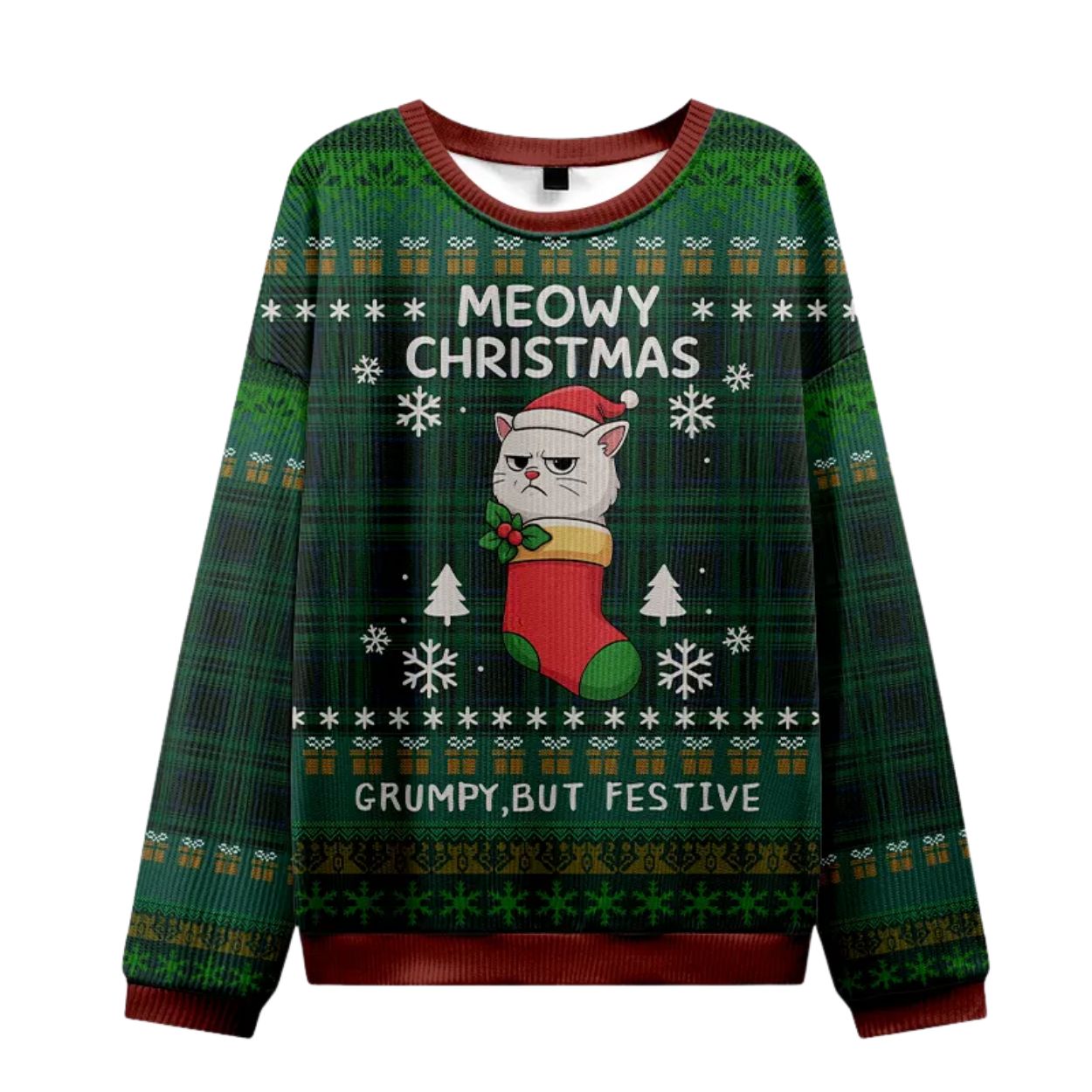 Meowy Christmas Grumpy But Festive Ugly Christmas Sweater