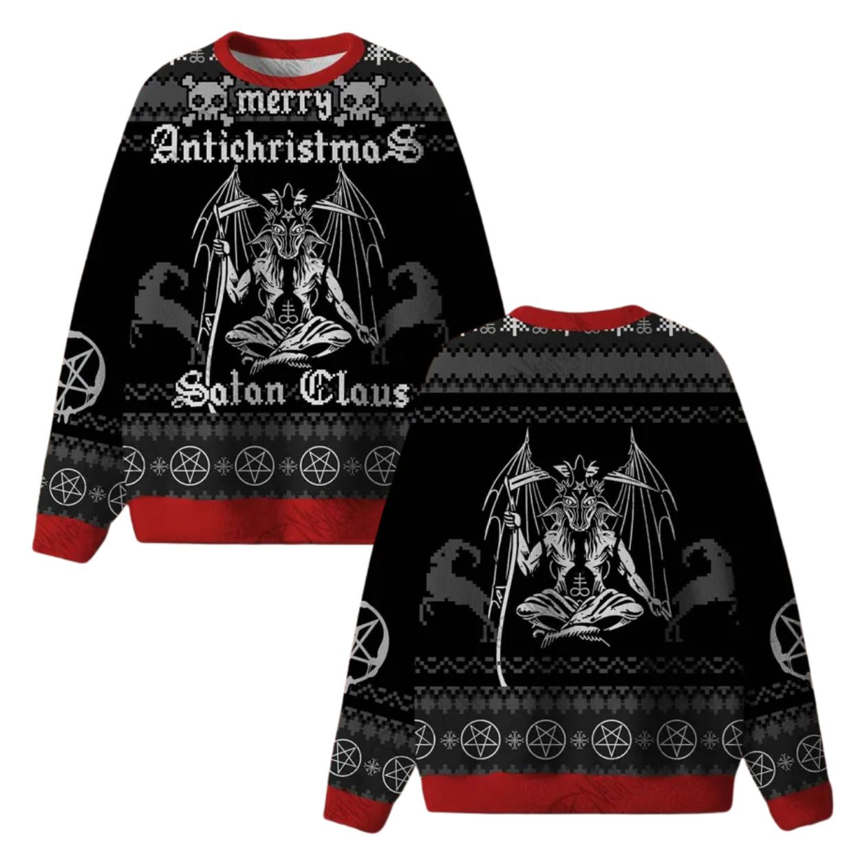 Merry Antichristmas Satan Claus Satanic Ugly Christmas Sweater