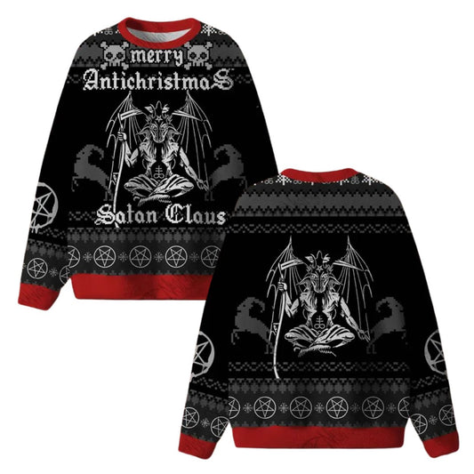 Merry Antichristmas Satan Claus Satanic Ugly Christmas Sweater