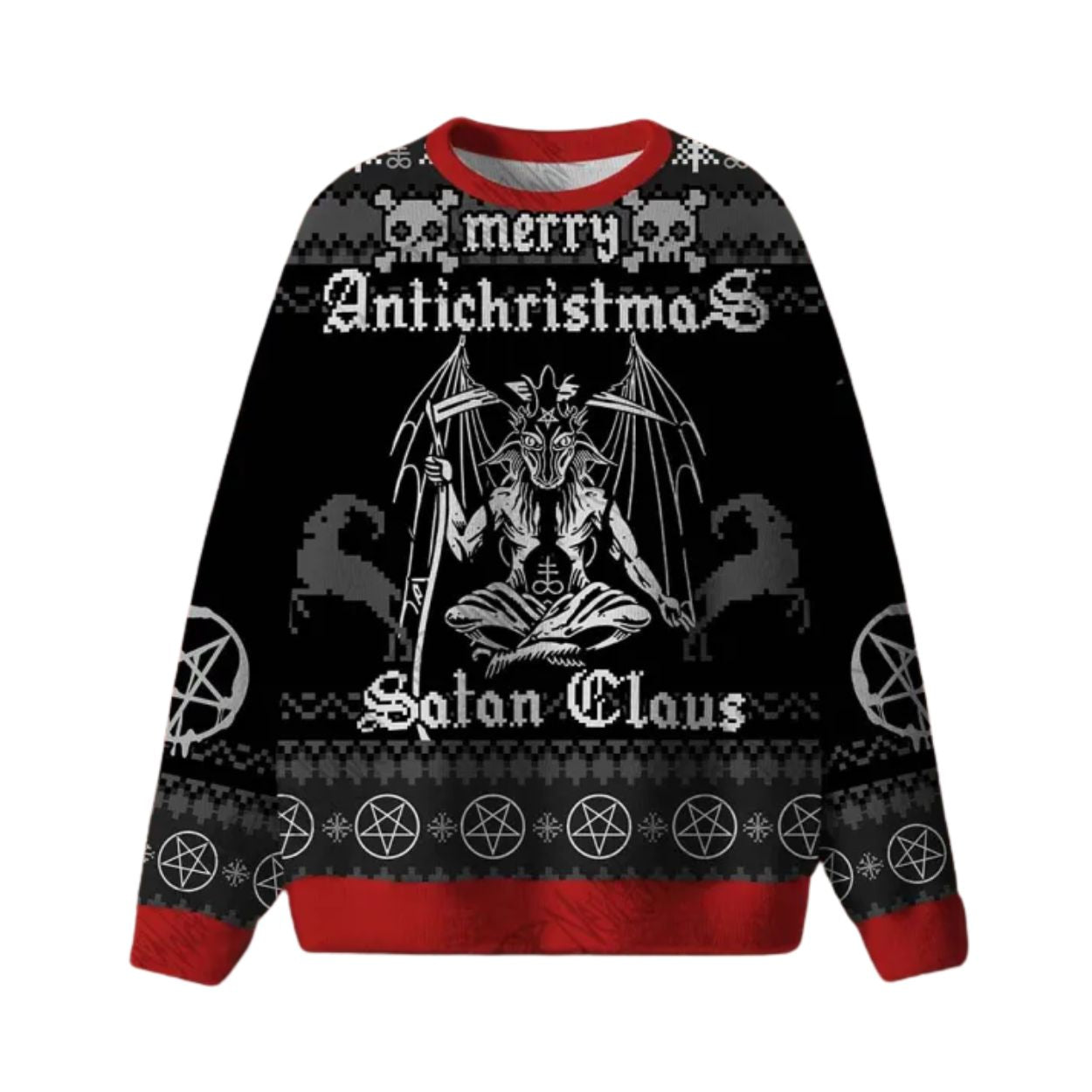 Merry Antichristmas Satan Claus Satanic Ugly Christmas Sweater