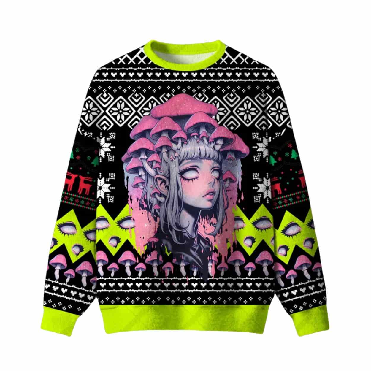 Neon Shroom Dream Ugly Christmas Sweater