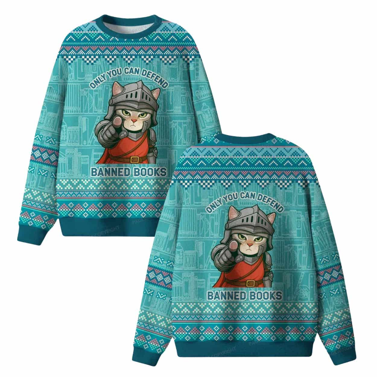 Only You Can Defend Banned Books Christmas Ugly Sweater