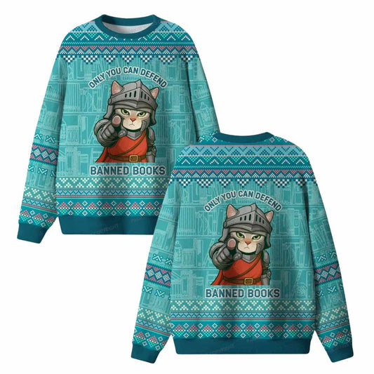 Only You Can Defend Banned Books Christmas Ugly Sweater