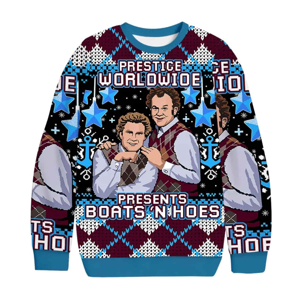 Prestige Worldwide Boats N Hoes Christmas Ugly Sweater