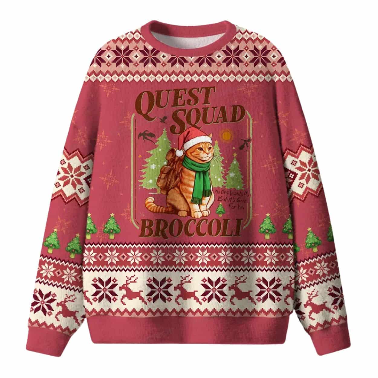 Quest Squad Broccoli Ugly Christmas Sweater