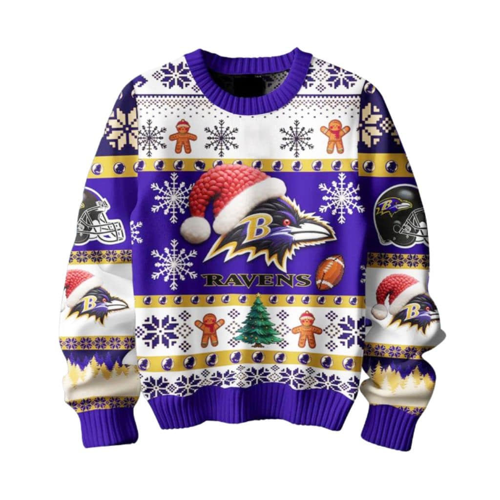 Ravens They Not Like Us Ugly Christmas Sweater