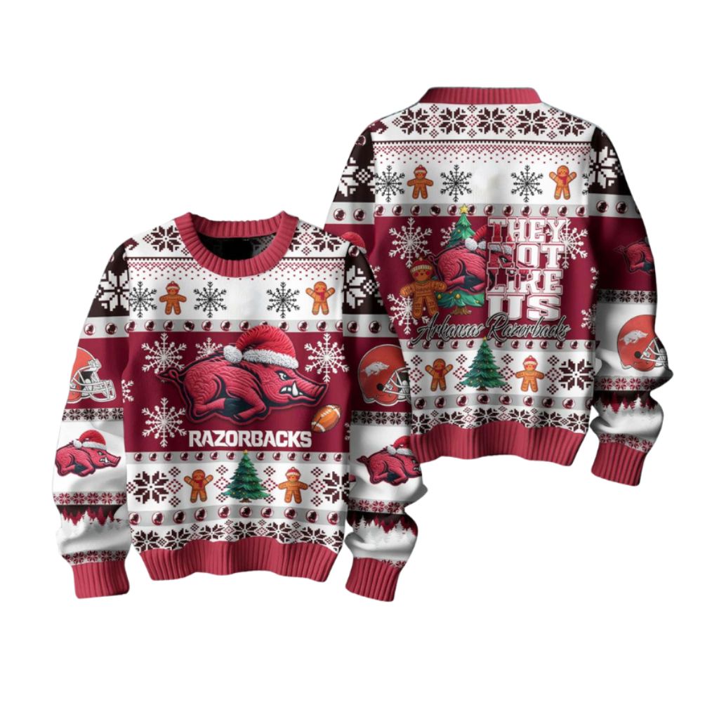 Razorbacks They Not Like Us Christmas Ugly Sweater