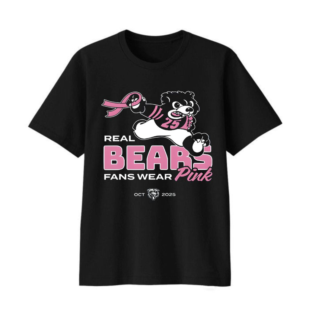 Real Bears Fans Wear Pink Breast Cancer Awareness Shirt