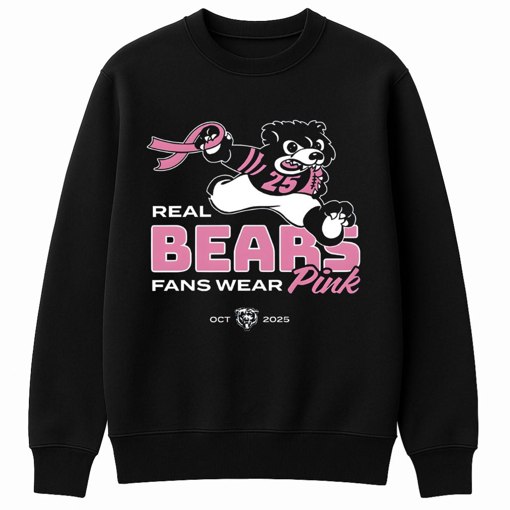 Real Bears Fans Wear Pink Breast Cancer Awareness Shirt