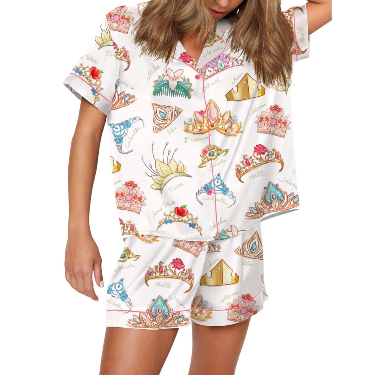 Retro Princess Crown Pajama Set