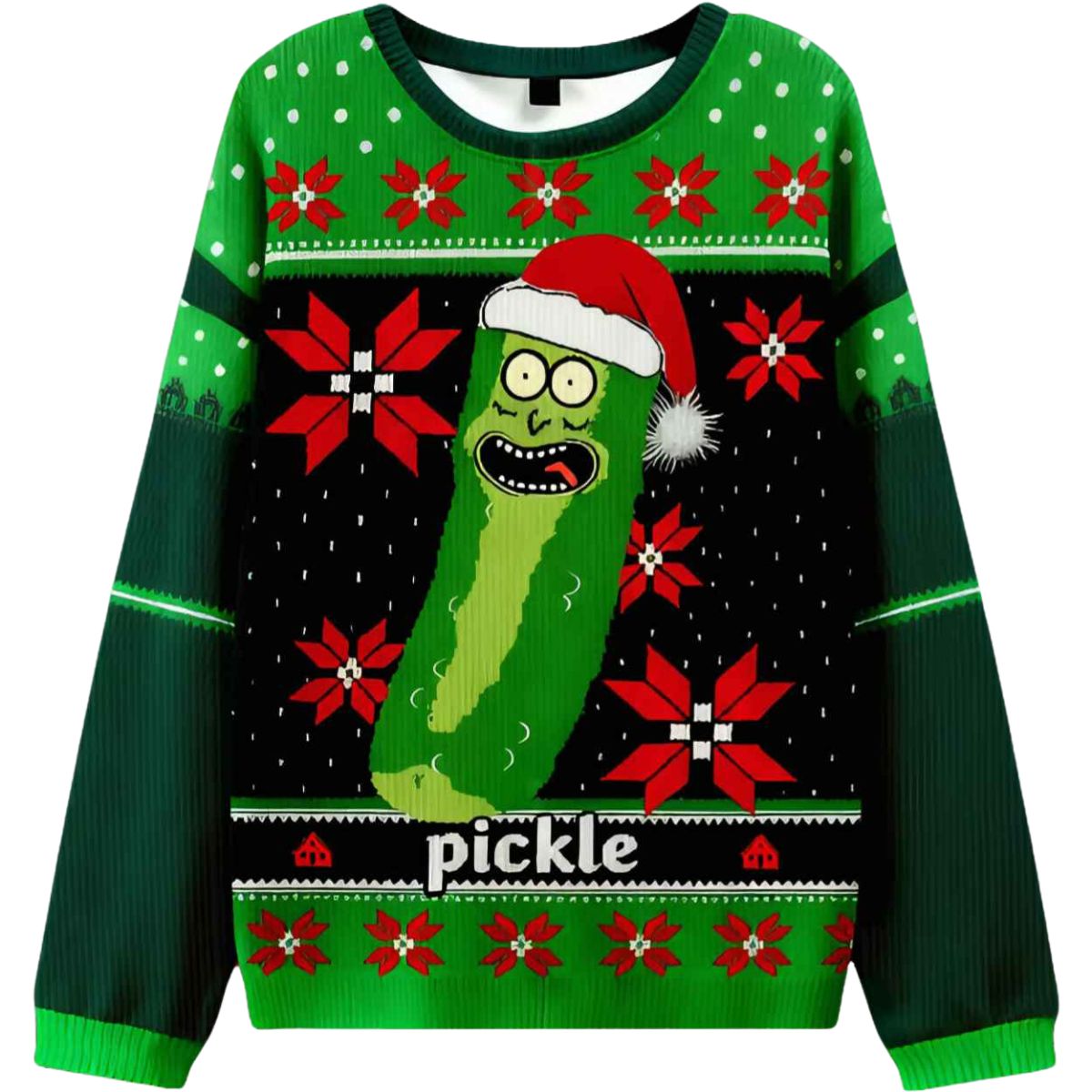 Rick and Morty Pickle Rick Ugly Christmas Sweater