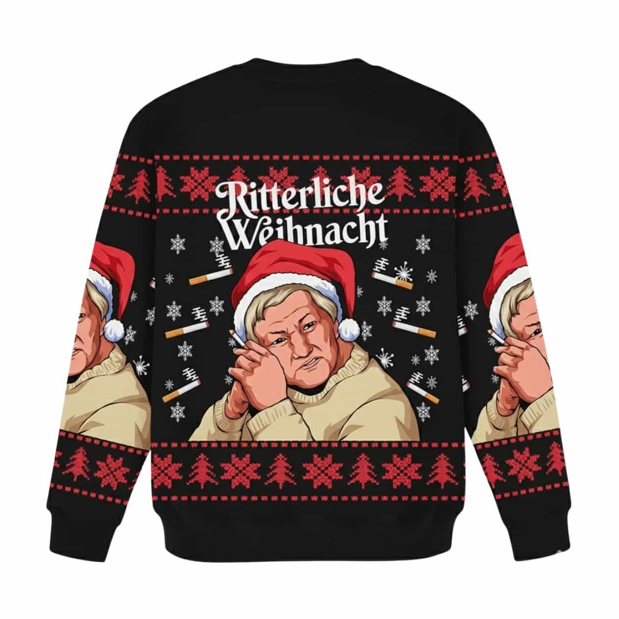 Ritterliche Weihnacht Smoking Grandma Christmas Ugly Sweater