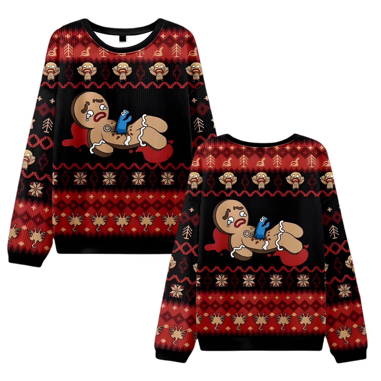 Sad Gingerbread Cookie Ugly Christmas Sweater