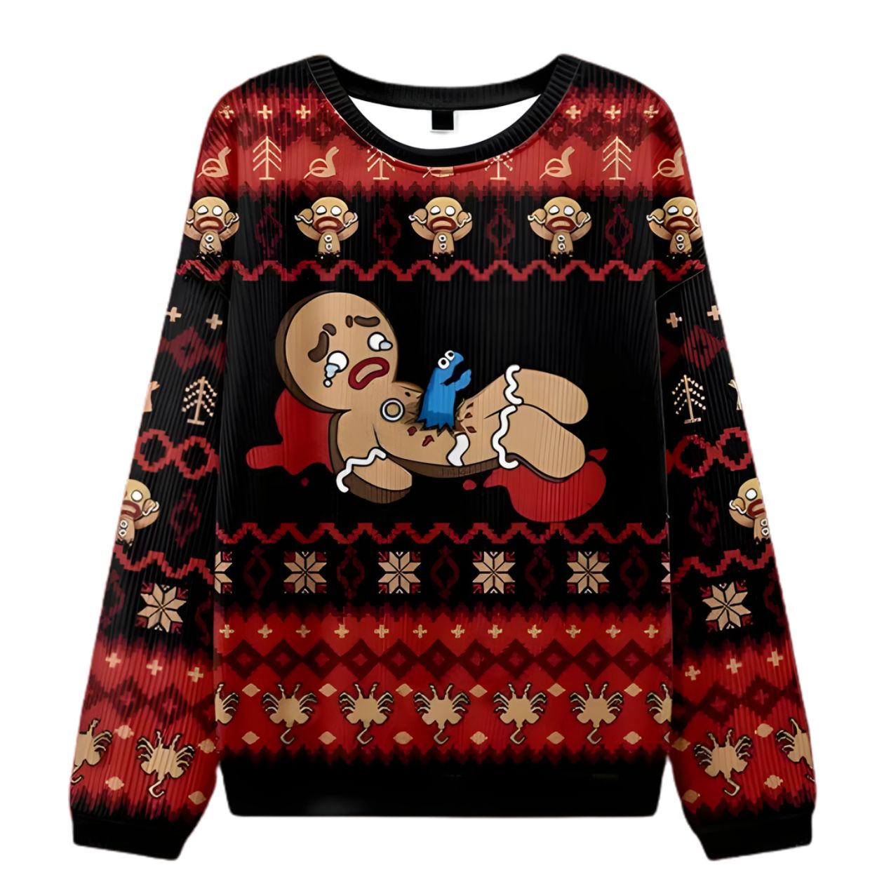 Sad Gingerbread Cookie Ugly Christmas Sweater