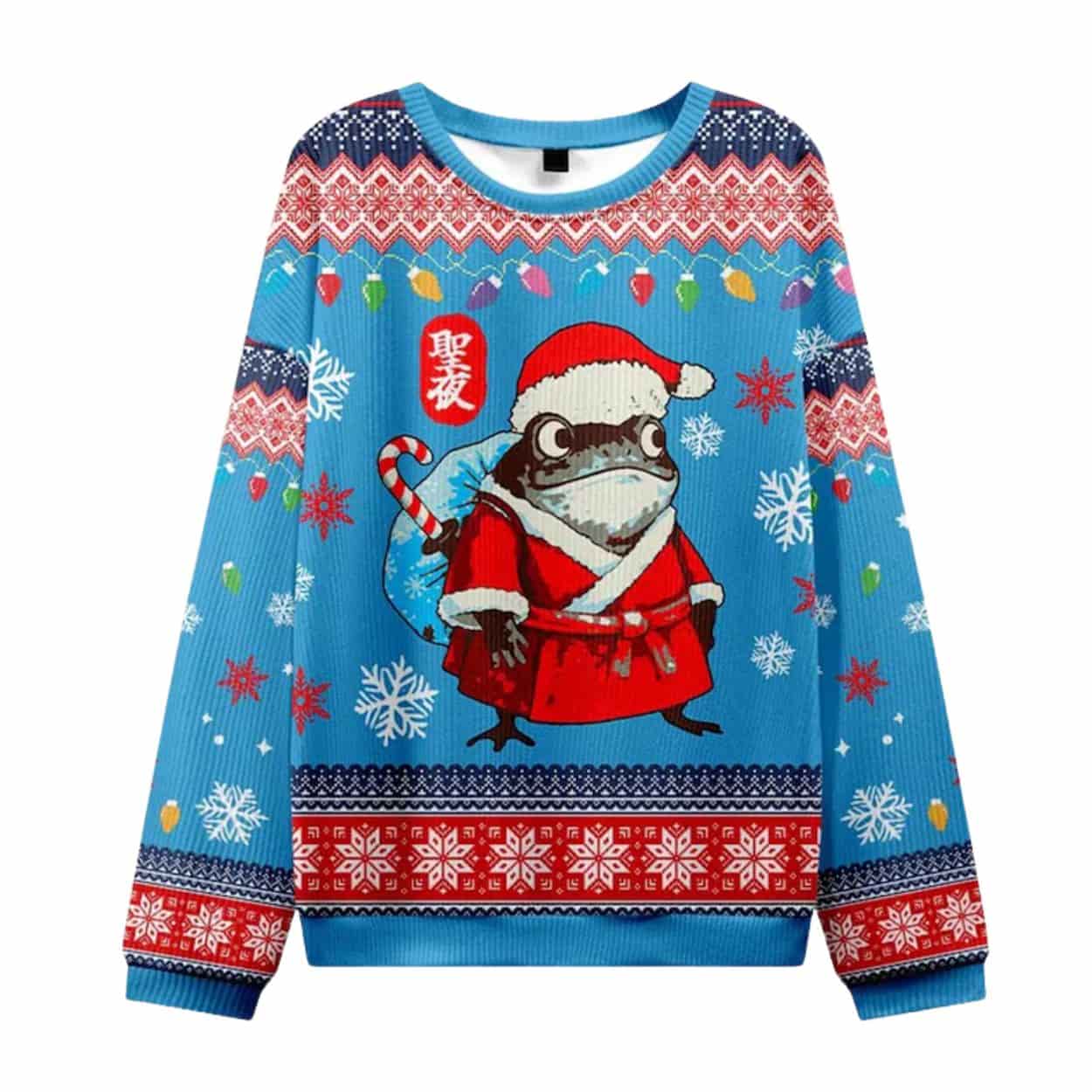 Santa Frog Ugly Christmas Sweater