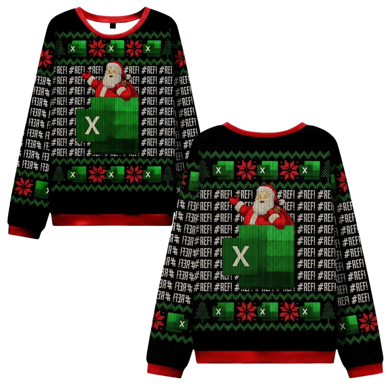 Santa With Excel Ugly Christmas Sweater