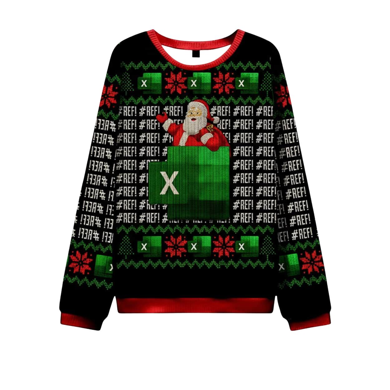 Santa With Excel Ugly Christmas Sweater