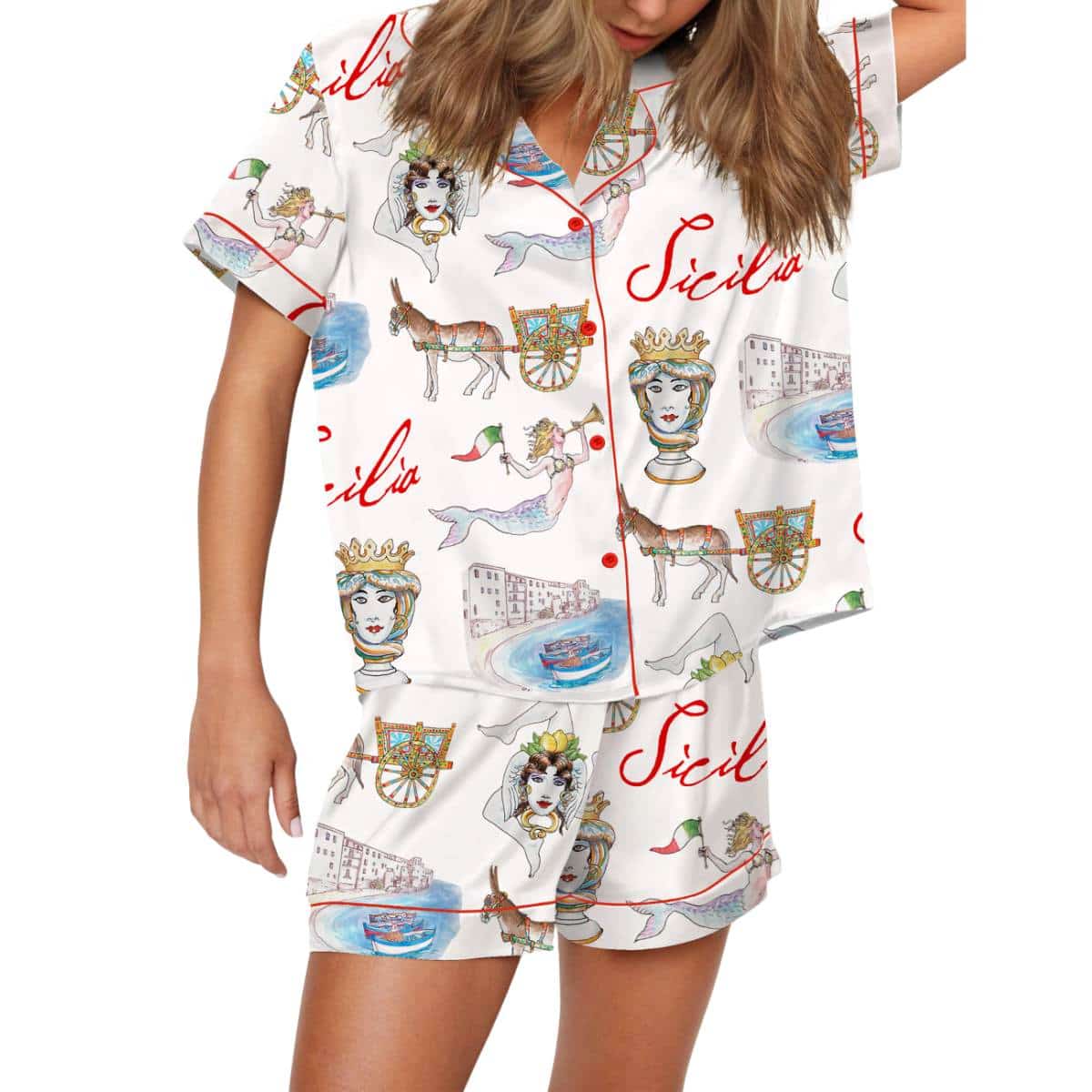 Sicily Italy Travel Pajama Set 