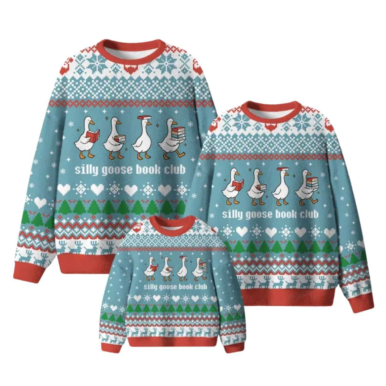 Silly Goose Book Club Ugly Christmas Sweater
