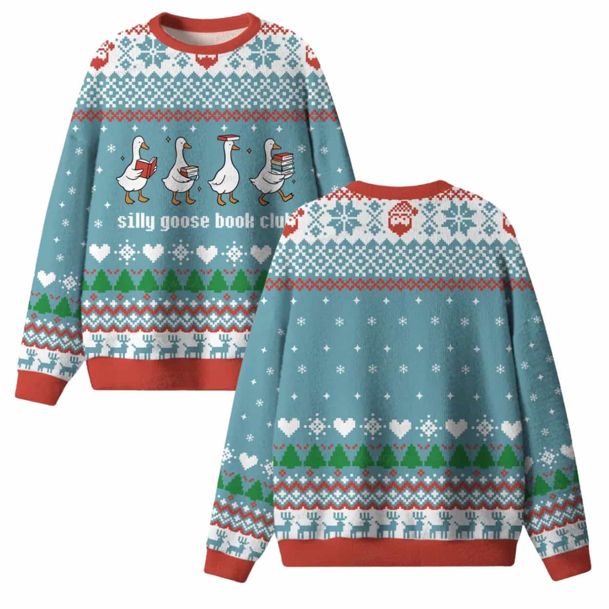 Silly Goose Book Club Ugly Christmas Sweater