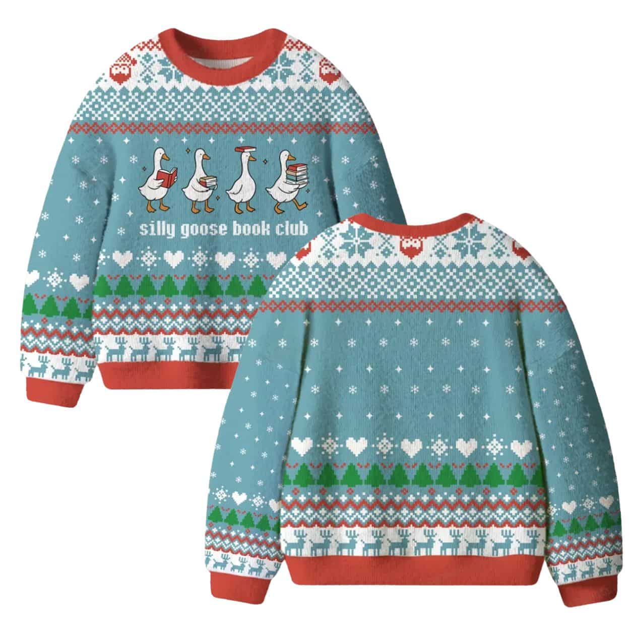 Silly Goose Book Club Ugly Christmas Sweater