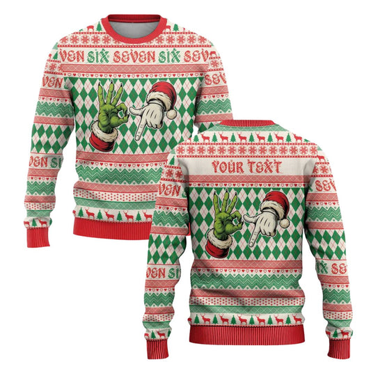 Six Seven Meme Personalized Ugly Christmas Sweater