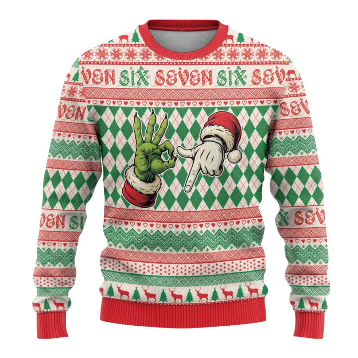 Six Seven Meme Personalized Ugly Christmas Sweater