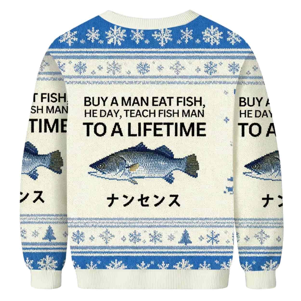 Teach Fish Man To A Lifetime Ugly Christmas Sweater