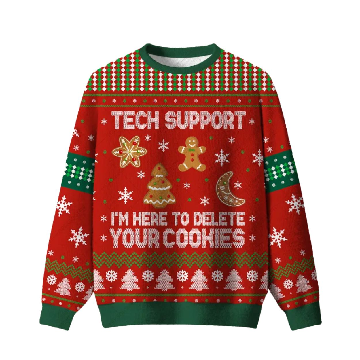 Tech Support Computer Programmer Red Ugly Christmas Sweater