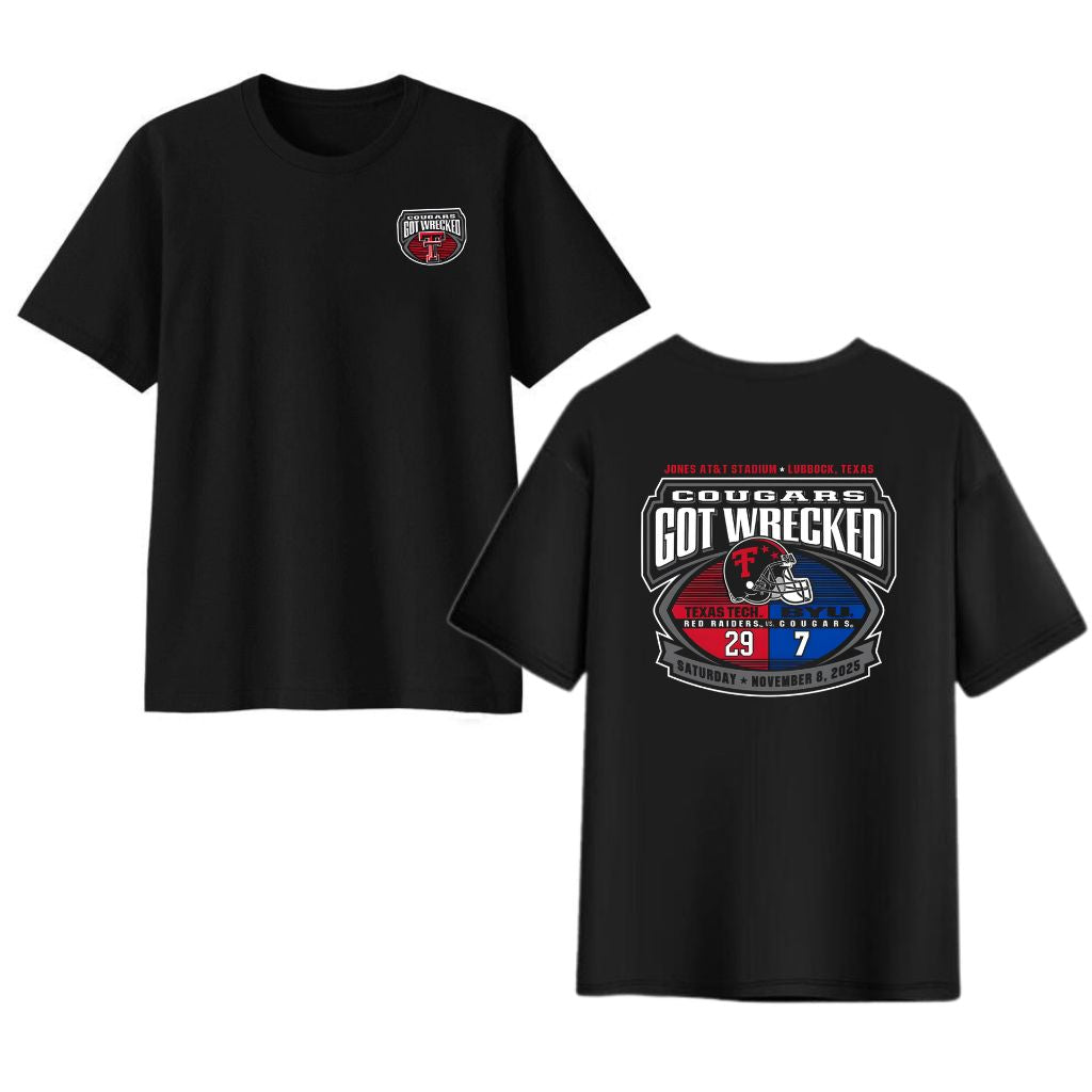 Texas Tech 2025 Wrecked BYU Gameday Score Shirt