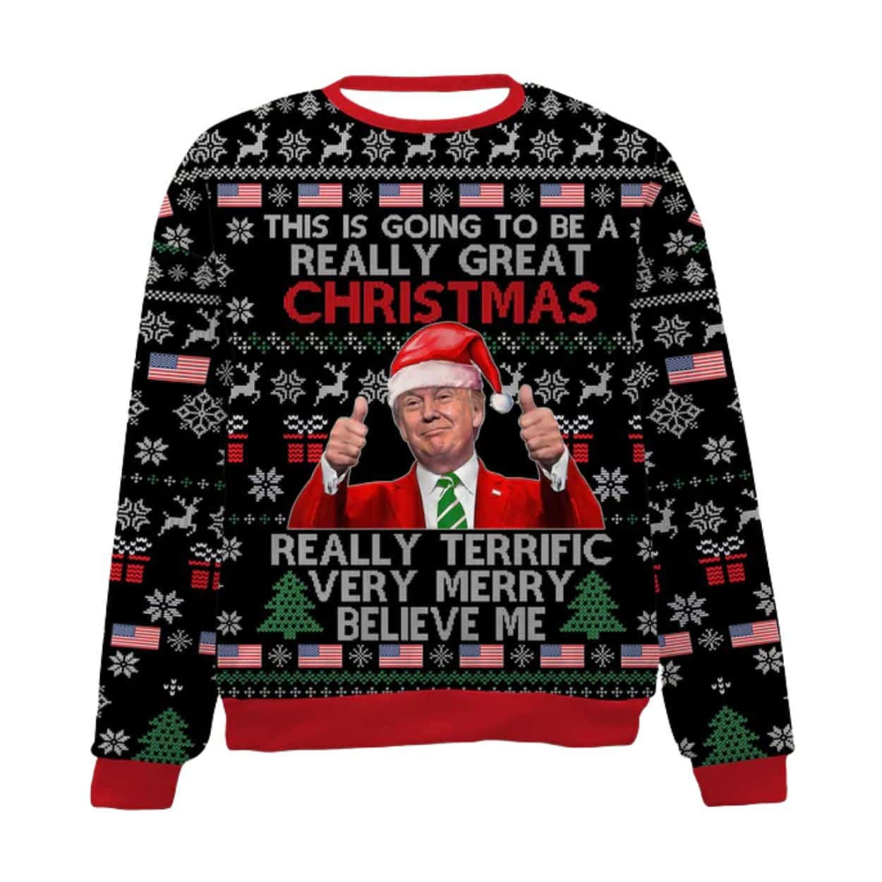 Trump Really Great Christmas Ugly Sweater